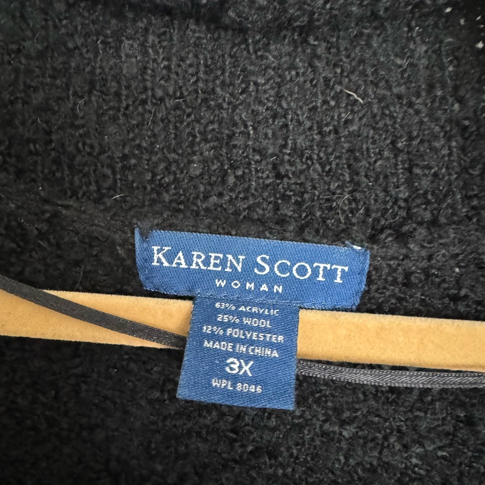 🧤 Karen Scott Black Cardigan Sweater - Picture 3 of 3
